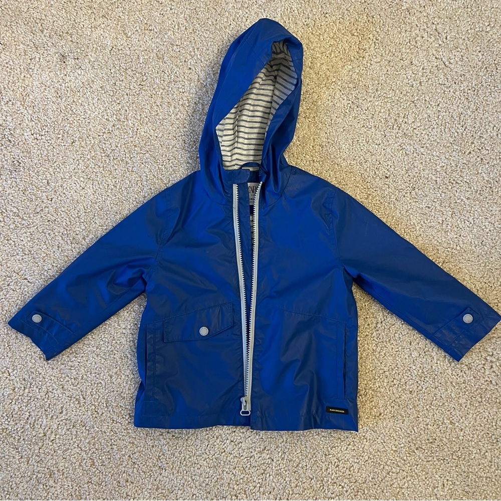Zara Kids Royal Blue Raincoat with Striped Lining